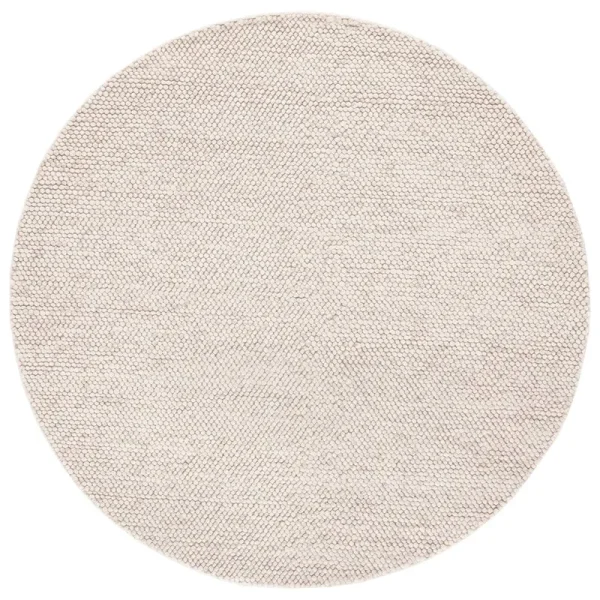 Almus Solid Color Handmade Tufted Wool Area Rug in Beige/Ivory Beachcrest Home Rug Size: Round 4'