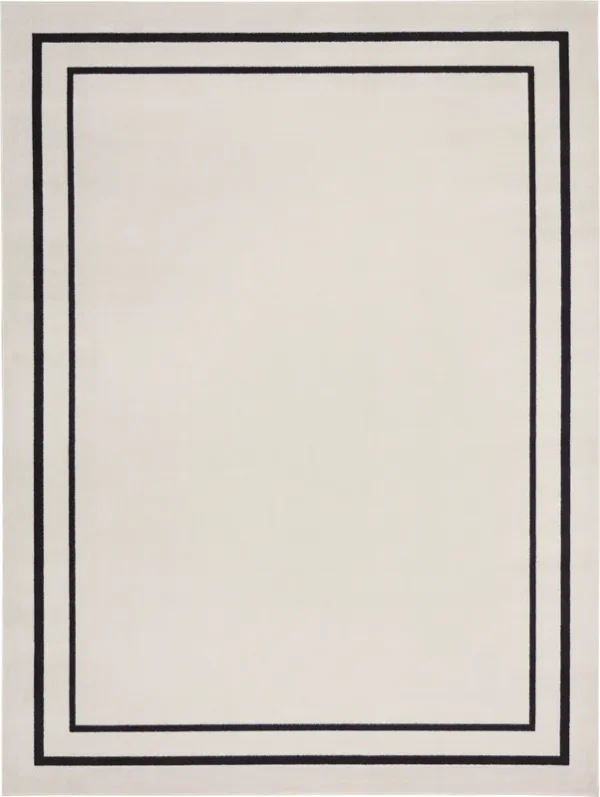 Nourison Essentials - NRE02 Ivory Black Area Rug 8 ft. x 10 ft. Rectangle