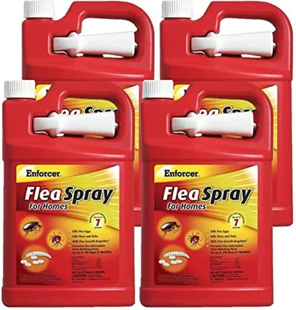Enforcer Flea Spray - 1 Gallon (Case of 4) EFSH128 - Kills Fleas and Ticks, Continuous Protection for Over 7 Months!