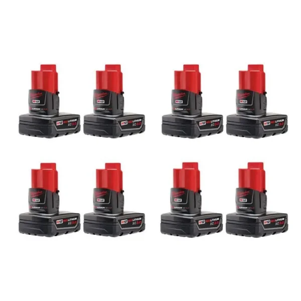 Milwaukee M12 12-Volt Lithium-Ion XC Extended Capacity 3.0 Ah Battery Pack (8-Pack)