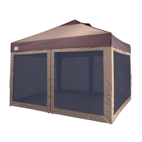 Z-Shade Lawn and Garden Backyard Canopy, Brown, 10 x 12ft.