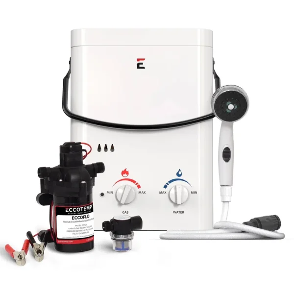 Eccotemp L5 Portable Outdoor Tankless Water Heater W/ 12V Pump and Strainer