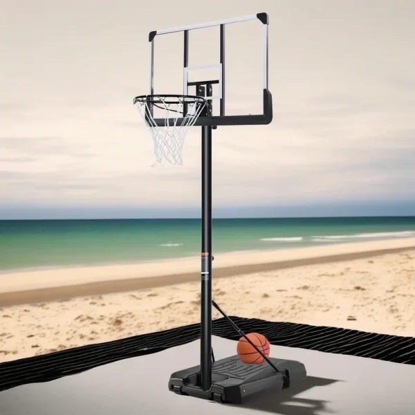 GASKY 44in Portable Basketball Hoop System 6.5 Ft to 10 Ft Height Adjustable Basketball Goal with Large Backboard Base and Wheels for Teenagers Adults Outdoor Use Fathers Day Gifts