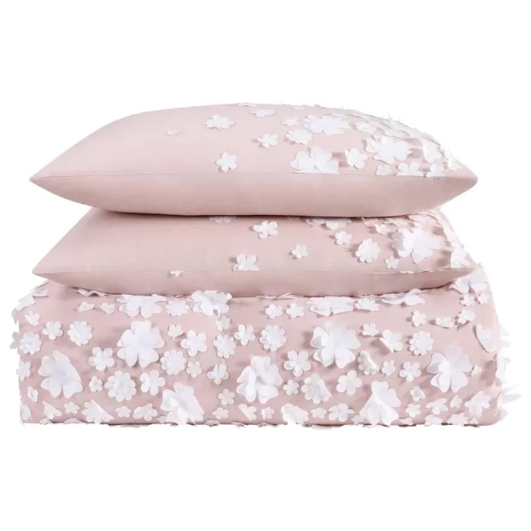 Christian Siriano Comforter Set, Full/Queen, Confetti Flowers Blush