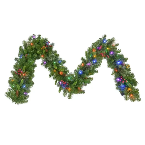 Celebrations Home 10 in. D x 9 ft. L LED Prelit Multicolored Garland