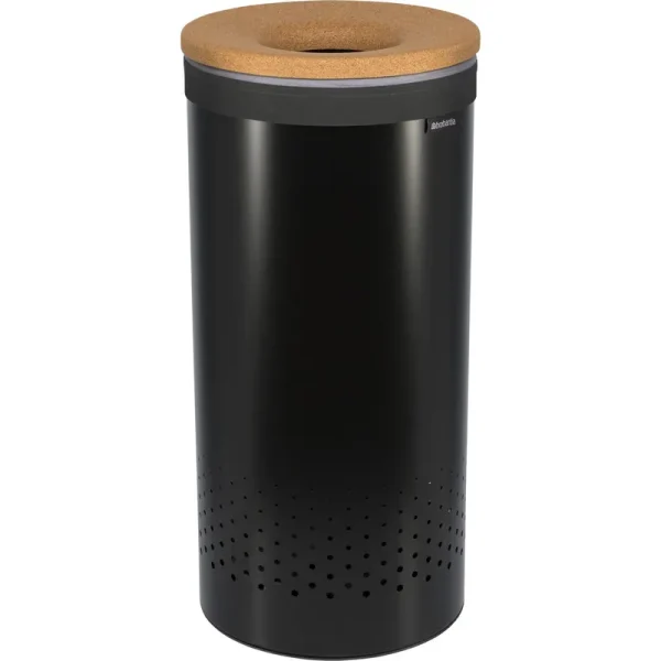Brabantia Laundry Hamper, 9.2 Gallon, Cork Lid - Black