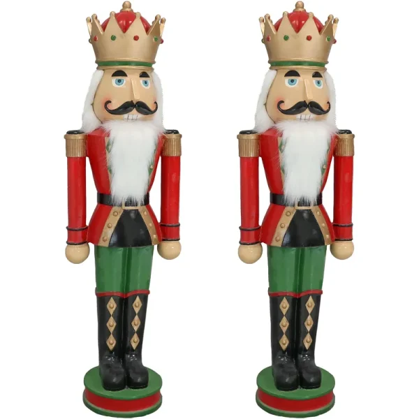 Sunnydaze Matthias The Nutcracker Prince Indoor/Outdoor Christmas Decor Set of 2, Polyresin, 37-Inch