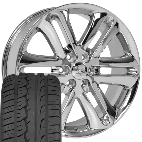 22 in Chrome 3918 OE Wheels & Tires Fit Ford Trucks - F150 Style Rims