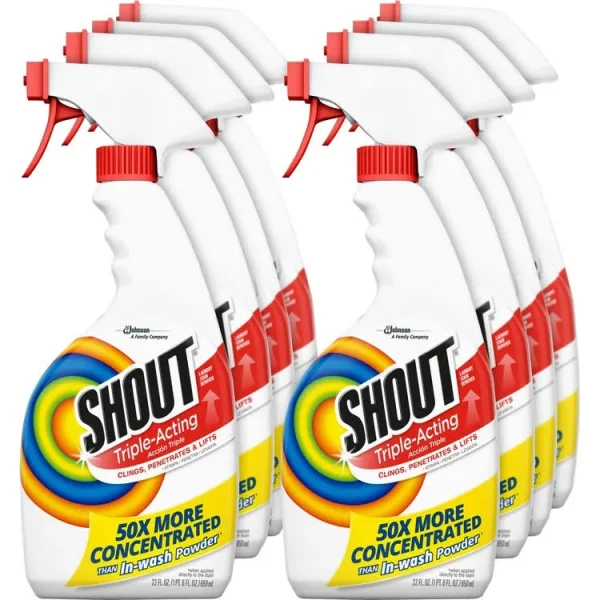 Shout Laundry Stain Treatment, 22 oz Spray Bottle, 8/Carton