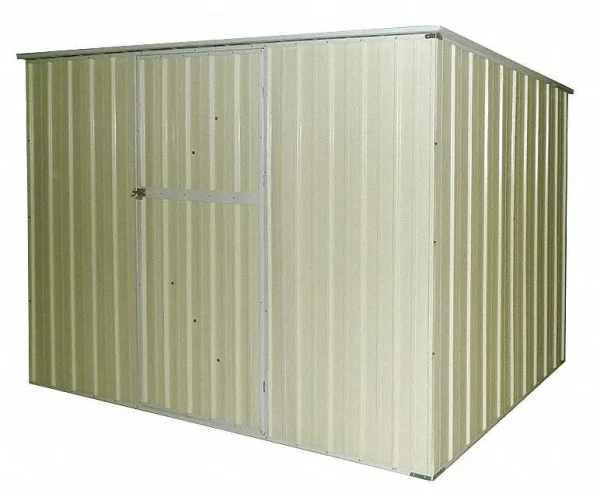Approved Vendor Outdoor Storage Shed: 8.5 ft x 6.2 ft x 6.3 ft, 258 Cu ft Capacity, Beige Model: 13X103