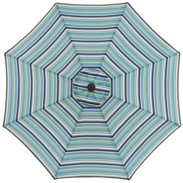 9' Tilt-and-Crank Umbrella by BrylaneHome in Poppy Stripe 9 Foot Heavy Duty Fade-Resistant Tilting Shade
