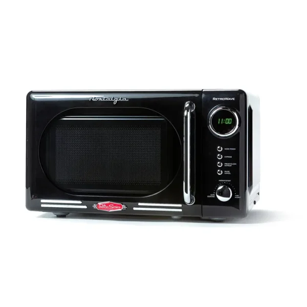 Nostalgia Retro 0.7 Cu. ft. 700-Watt Countertop Microwave Oven - Black