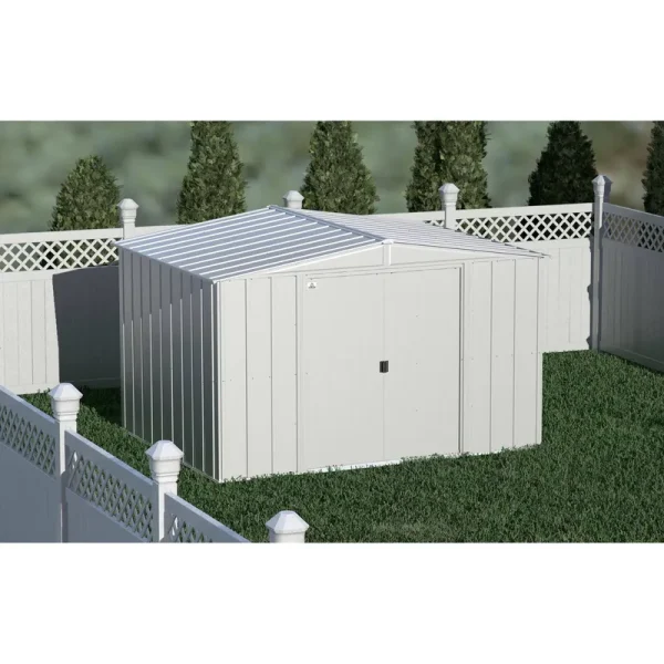 Arrow 10 ft x 8 ft Flute Grey Classic Steel Storage Shed