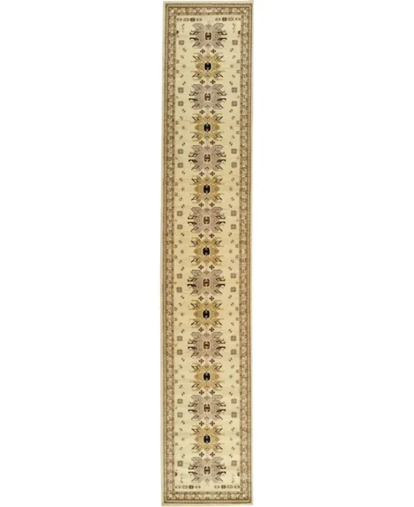 Unique Loom Oasis Taftan Ivory 3' x 16' 5 Runner Rug