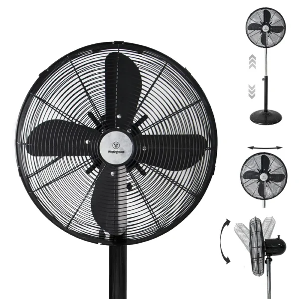 Westinghouse 16 inch Lightweight Vintage Metal Stand Fan with Heavy du