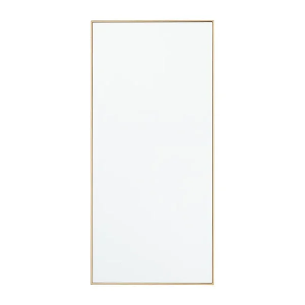 Wood Wall Rectangle Wall Mirror with Thin Frame Gold - Olivia & May