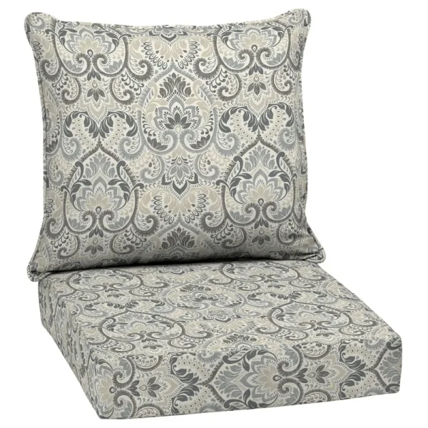 Arden Selections Outdoor Deep Seat Set Neutral Aurora Damask