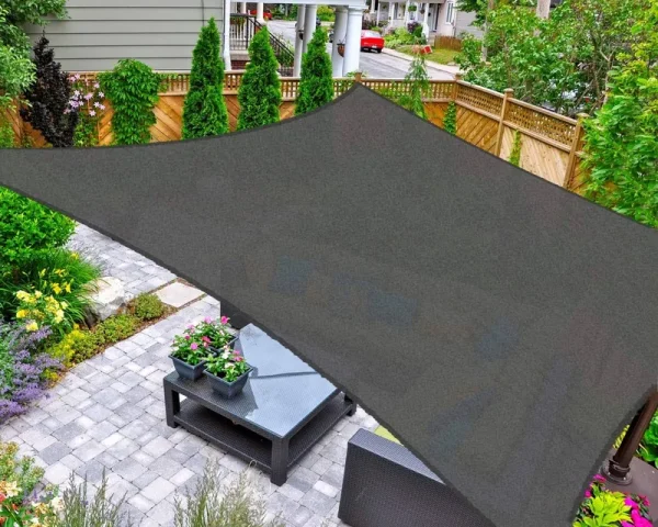 Asteroutdoor Sun Shade Sail Rectangle 12' x 16' UV Block Canopy for Patio Backyard Lawn Garden Outdoor Activities, Graphite