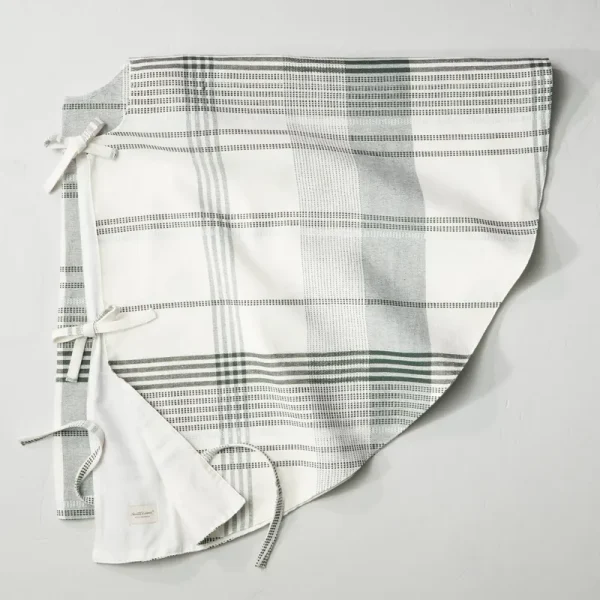 Plaid Linen Blend Tree Skirt Green/Cream - Hearth & Hand with Magnolia