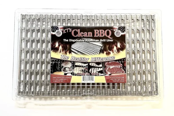 Clean BBQ BBQ Disposable Aluminum Grill Liner Set of 12 Sheets of Grill Topper