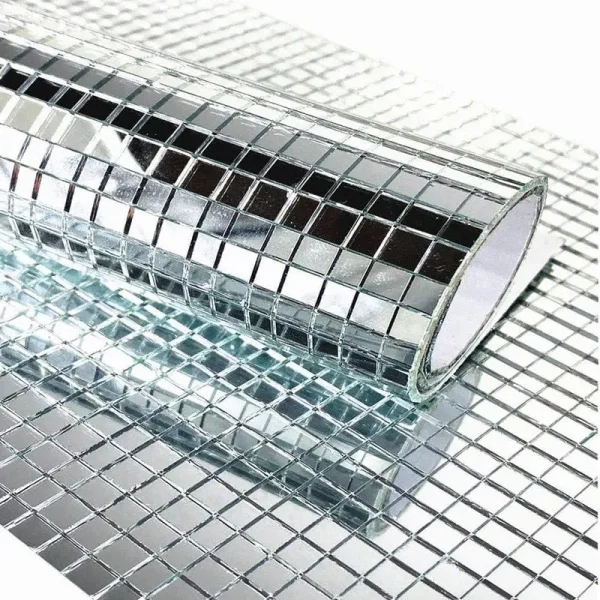 Teemall Self Adhesive Real Glass Silver Mirrors Mosaic Tiles Sticker for Craft Square Glass Tiles,2400pcsMirrors 5mm by 5mm