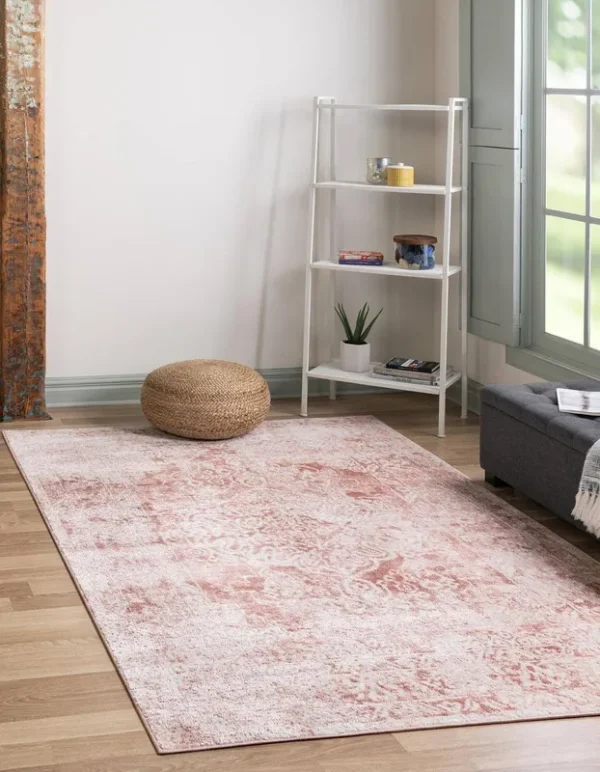 Unique Loom Bodleian Oxford Rug, Pink, 3x5 ft
