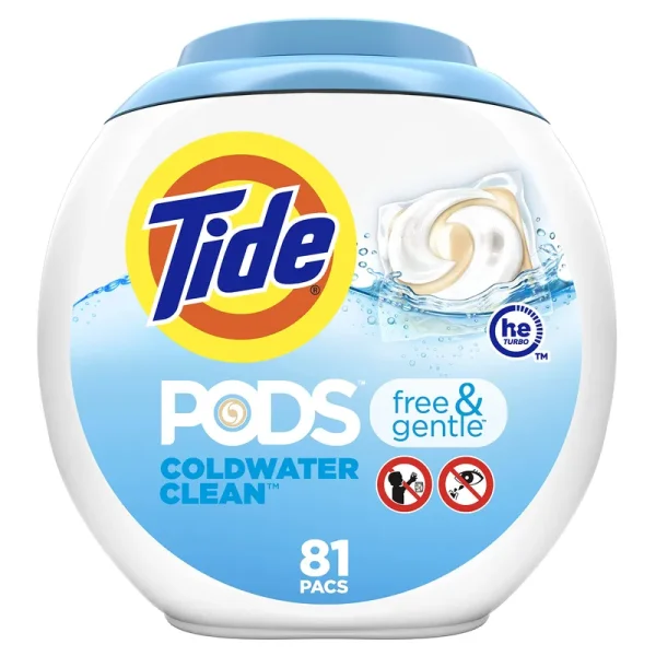 Tide Pods, Unscented, 81 Pods/Tub