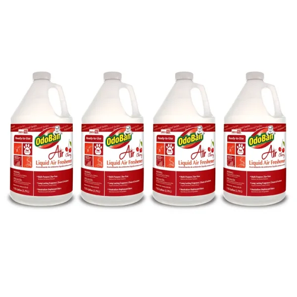 OdoBan Professional Series Ready-to-Use Air Cherry Liquid Air Freshener, 4-Pack, 1 Gallon Each, Cherry Scent