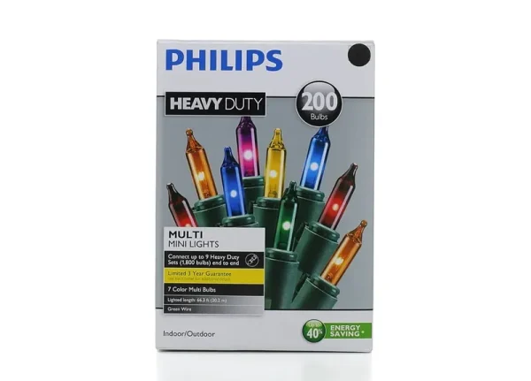 Philips 200ct Multi Heavy Duty Mini String Christmas Lights