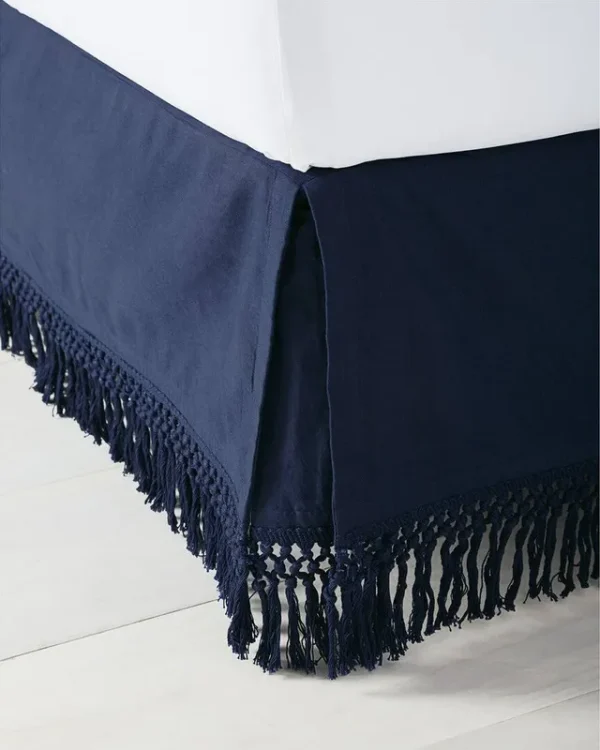 Serena & Lily Linen-Blend Macrame Bed Skirt