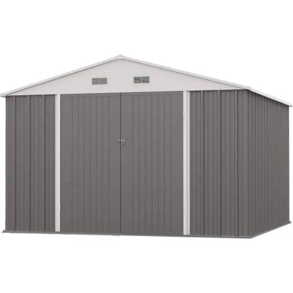 10 ft. W x 10 ft. D Size Upgrade Metal Storage Shed for Outdoor, Steel Yard Shed (100 Sq. ft.)