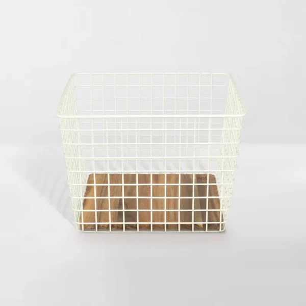 Neat Method Bins, Baskets & Cabinets Square Wire Grid Basket - Bone