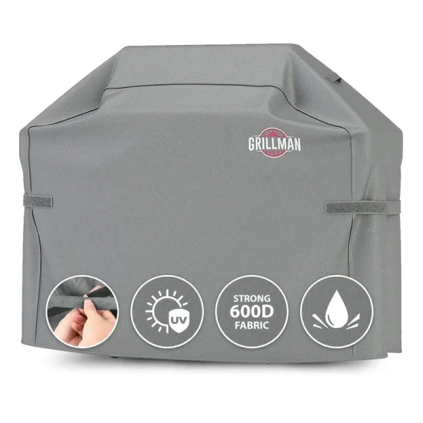 Grillman Premium BBQ Grill Cover Heavy-Duty Gas Grill Cover for Weber Brinkmann Char Broil etc. Rip-Proof UV Water-R