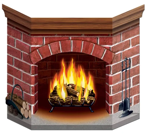 Beistle Brick Fireplace Stand-Up, 34" x 24.5"