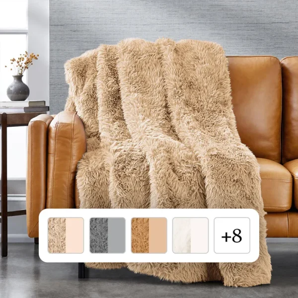 Member's Mark Faux Fur Throw 60'x70'-Taupe