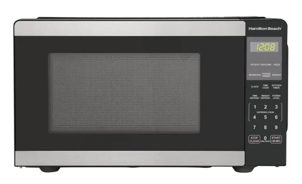 Hamilton Beach 0.9 cu ft Countertop Microwave Oven, 900 Watts, Stainless Steel, New