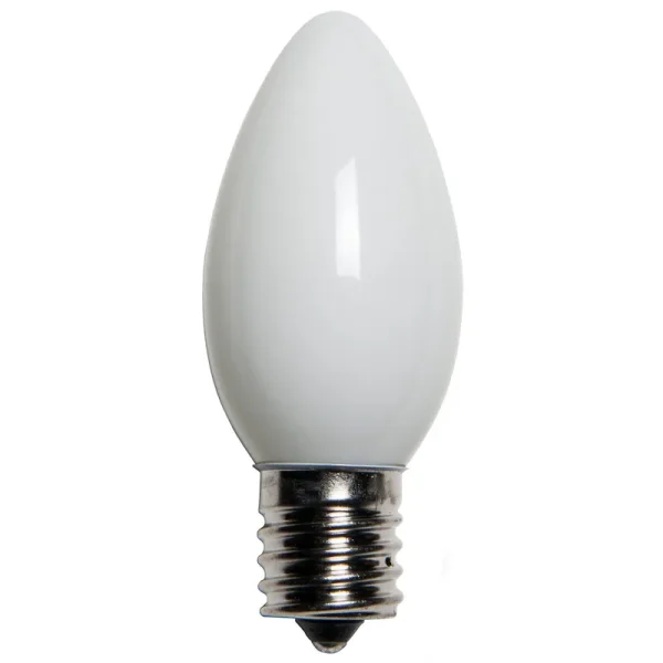 C9 Light Bulb, White Opaque