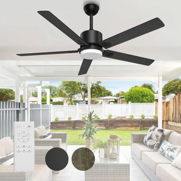 BECLOG Ceiling Fan with Light, 60" Ceiling Fans with Remote Indoor Outdoor DC Motor Modern Ceiling Fan with Light LED for Dining Room, Bedroom,