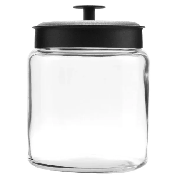Anchor Hocking Montana Jar with Black Metal Lid, 64 Ounces