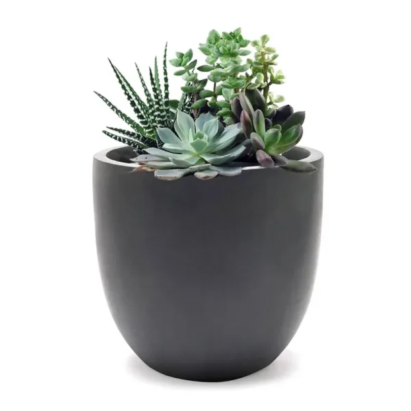 Acushnet Pot Planter Sol 72 Outdoor Color: Dark Gray, Size: 9.2" H x 9.9" W x 9.9" D