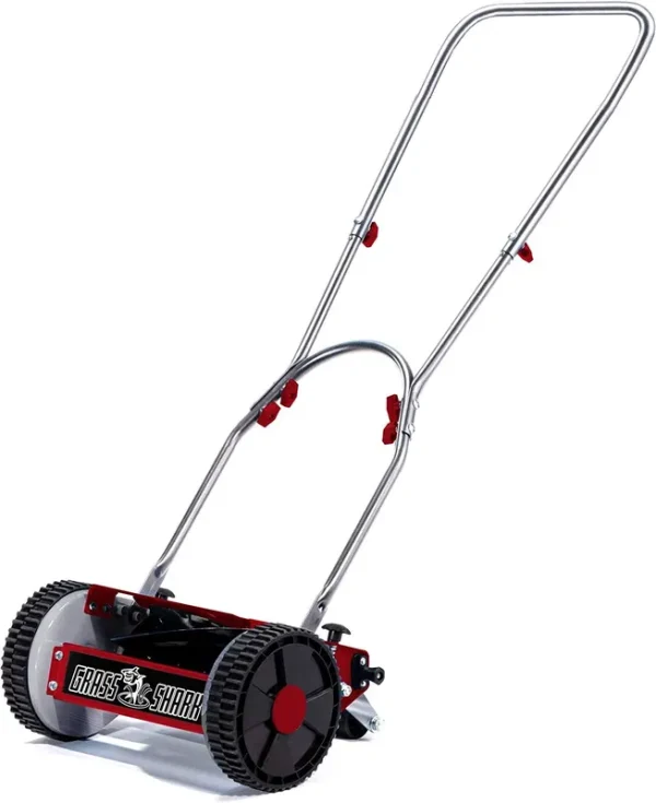 American Lawn Mower Company 101-08 Youth Grass Shark 8-Inch 5-Blade Manual Push Reel Lawn Mower, Red