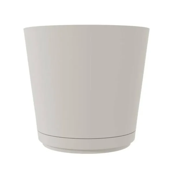 16 in. Kyra Large Cottage Stone Resin Planter (16 in. D x 14.2 in. H) with Attached Saucer