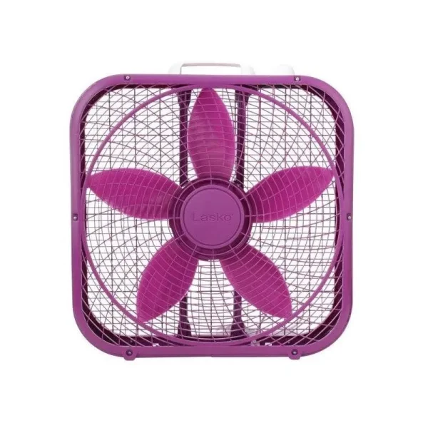 Lasko Cool Colors 20" 3-Speed Box Fan, Model B20309, Purple