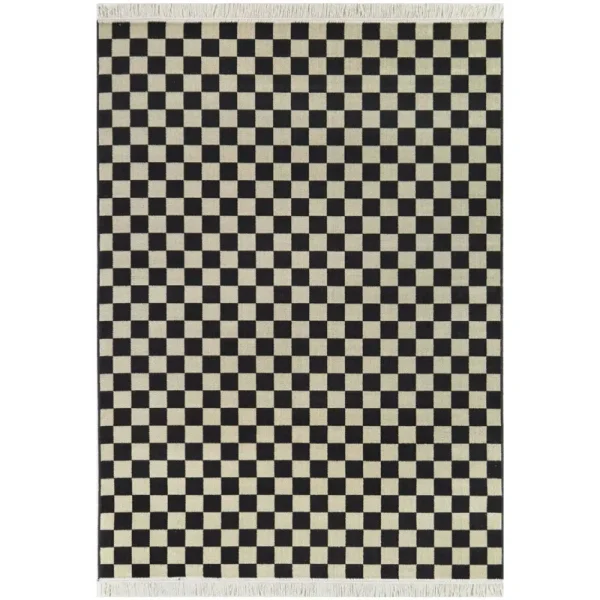 Habra Checkered Recycled Black / Ivory Rug Joss & Main Rug Size: Rectangle 5'3" x 7'