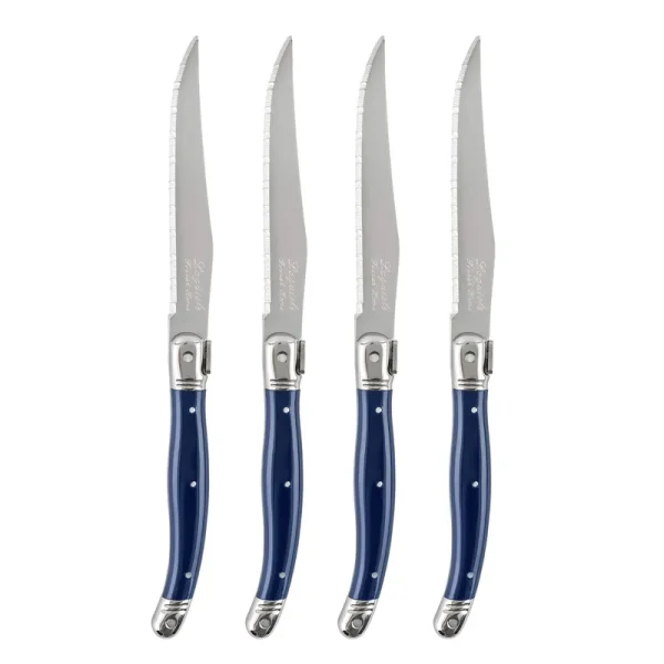 French Home Laguiole 4-Piece Steak Knife Set - Navy Blue
