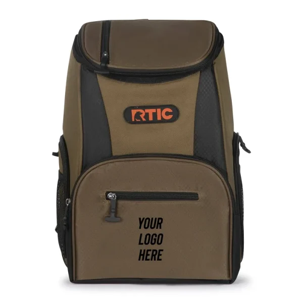 RTIC Lightweight Backpack Cooler, 15 Can, Olive, Brown