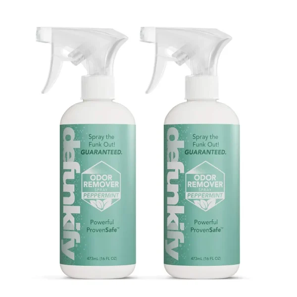 Defunkify Odor Remover Spray | Good As Linen Spray, Shoe Deodorizer, Pet Odor Eliminator | with Ionic Silver & Pure Essential Oil Scent | 32 fl oz (2