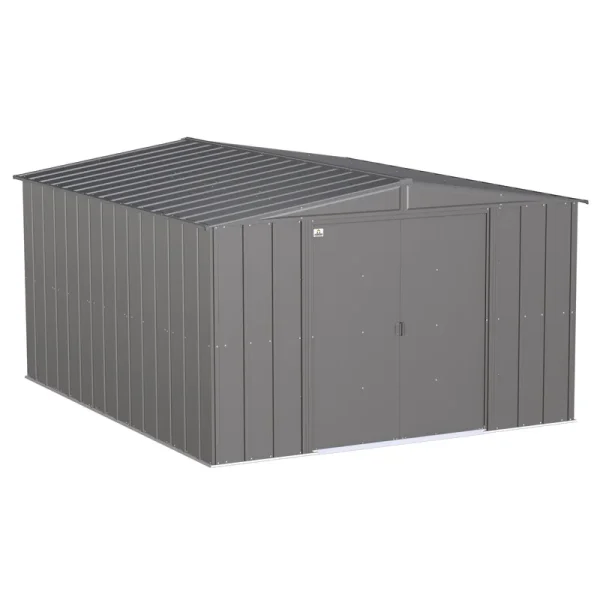 Arrow 10 ft. x 14 ft. Classic Steel Storage Shed, Charcoal