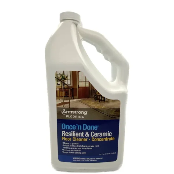 Armstrong S-338 Once 'n Done Resilient and Ceramic Floor Cleaner Concentrate 1/2 Gallon 64 oz