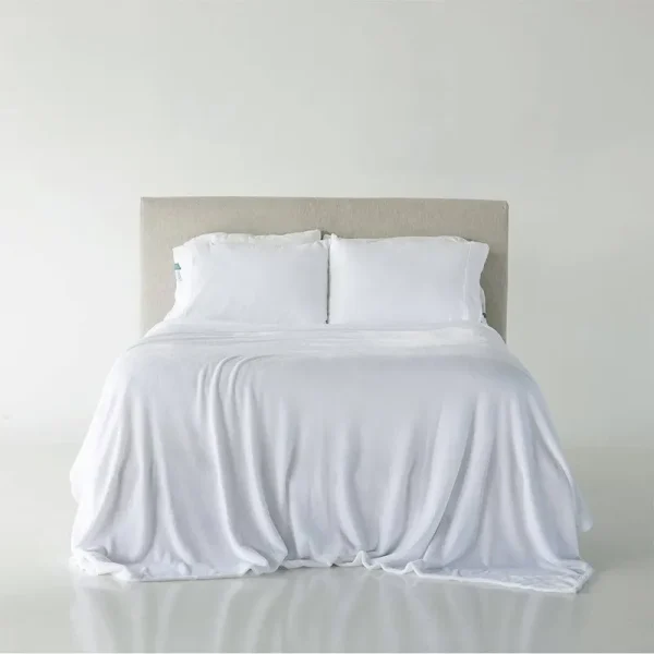 Eco VelvetLoft Sheets Queen Berkshire Blanket White Sand
